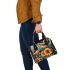Music notes and Piano and Sunflowers and carp color Shoulder Bag