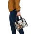 Musical notes and violin and orchid and goldfish Shoulder Bag