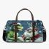 Navy grinchy smile and dancing santaclaus 3d travel bag