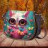 Owl and flowers in blue sky Saddle Bags for Women: Perfect Gift for Girlfriend, Wife, Daughter