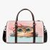 Owl peeking over the edge wearing a bow on its head 3d travel bag