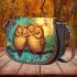 Owls in love on valentine's day saddle bag