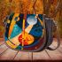 Painting depicting the solar system in the style saddle bag