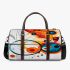 Painting zoomed in on the circles and lines 3d travel bag