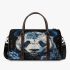 Panda adorned with white and blue diamonds 3d travel bag
