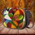 Parrot in the style of abstract cubism saddle bag