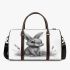 Pencil drawing of an adorable rabbit 3d travel bag