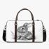 Pencil drawing of an adorable rabbit 3d travel bag