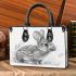 Pencil drawing of an adorable rabbit small handbag