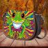 Peppy frog cute cartoon style bright colors saddle bag