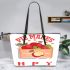 Pie Makes Everybody Happy Leather Tote Bag