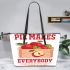 Pie Makes Everybody Happy Leather Tote Bag