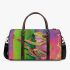 Pink and green tree frog on the edge 3d travel bag