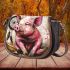 Pink pig and coffee and dream catcher saddle bag