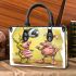 Pinky pigs and yellow grinchy smile toothless like rabbit small handbag