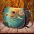 Playful and Charming Interactions with Cute Marine Creatures Saddle Bag