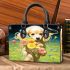 Playful pup with flowers Chic Stylish Small Handbag & Women Totes: Perfect Gift for Girlfriend | Crossbody, Purse, Handbag