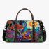 Psychedelic frog in the style of colorful cartoon 3d travel bag