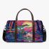 Psychedelic frog in the style of colorful cartoon 3d travel bag