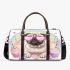 Pug puppy with pink heart sunglasses 3d travel bag