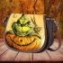 pumpkin grinchy smile and cartoon mother 3D Saddle Bag Saddle Bag