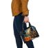 Pumpkin grinchy smile and christmas tree d shoulder handbag