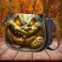 pumpkin grinchy smile and panther show 3D Saddle Bag Saddle Bag