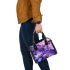 Purple crocuses and purple butterflies shoulder handbag