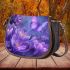 Purple crocuses with purple butterflies saddle bag