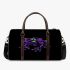 Purple frog with bright green eyes and on a solid 3d travel bag