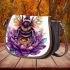 Queen bee with a crown sitting on a flower 3d saddle bag