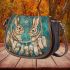 rabbits with dream catcher Saddle Bag