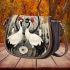 red crowned cranes with dream catcher Saddle Bag