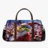 Red grinchy smile and dancing santaclaus 3d travel bag