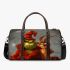 Red grinchy smile and dog 3d travel bag