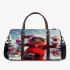 Red grinchy with black sunglass and dancing santaclaus 3d travel bag
