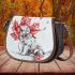 Red Maple leaf of Canada and music note and guitar and dog 2 Saddle Bag