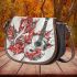 Red Maple leaf of Canada and music note and guitar and dog 3 Saddle Bag
