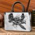 Sea turtle in black and white with a splash water effect small handbag