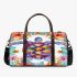 Sea turtle with tropical flowers and leaves 3d travel bag