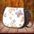 Seamless pattern of butterflies and flowers saddle bag