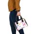 Seamless pattern of colorful butterflies shoulder handbag