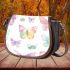 Seamless pattern of pastel watercolor butterflies saddle bag