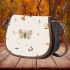 Seamless pattern with a digital illustration of butterflies saddle bag