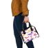 Seamless pattern with colorful pastel butterflies shoulder handbag