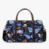 Seamless pattern with digital illustrations of blue butterflies 3d travel bag