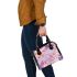 Seamless pattern with rose gold foil butterflies shoulder handbag