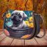 Serene pup in a bucket Saddle Bags for Women: Perfect Gift for Girlfriend, Wife, Daughter