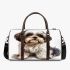 Shih tzu dog clipart cartoon drawing 3d travel bag