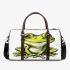 Simple cute clip art of a frog 3d travel bag